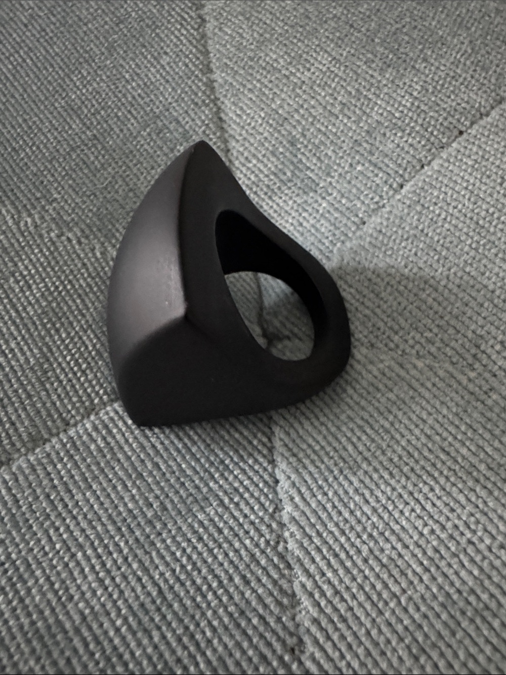 Black Matte Heavy Stone Statement Ring Size 7